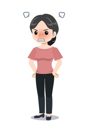 ピンクのTシャツを着た中年の女性