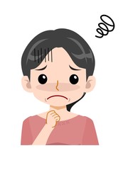 ピンクのTシャツを着た中年の女性