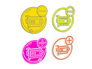 component 4 icons set, 3D illustration for background and computer