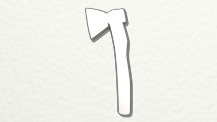 AXE 3D drawing icon, 3D illustration for background and set