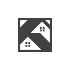 Square real estate logo template 