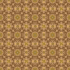 Obraz premium Simple flower motifs on Central Java batik with simple mocca brown color design.