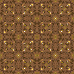 Elegance flower motifs on Bantul batik design with brown color design.