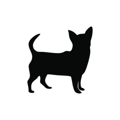 Chihuahua dog silhouette animal vector