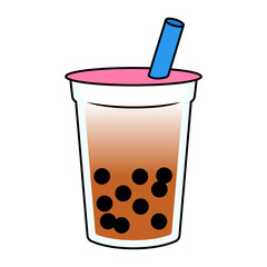 Cartoon Bubble Tea Vector Illustration