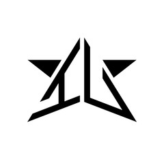 Initial Star Monogram Logo IU