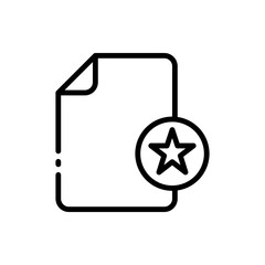 File, document, paper with star outline icons. Vector illustration. Editable stroke. Isolated icon suitable for web, infographics, interface and apps.