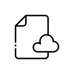 File, document, paper with cloud outline icons. Vector illustration. Editable stroke. Isolated icon suitable for web, infographics, interface and apps.