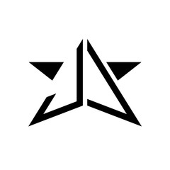 Initial Star Monogram Logo JV