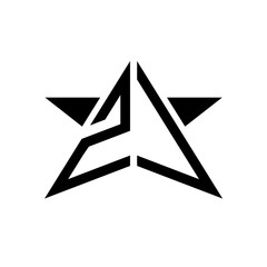 Fototapeta premium Initial Star Monogram Logo ZV
