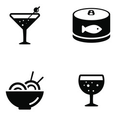 
Vegetables and Cuisines Icons in Modern solid Style Pack 
