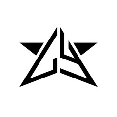 Initial Star Monogram Logo LY