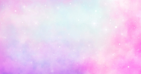 Dream Space galaxy background with shining stars and nebula, cosmos with colorful milky way and clouds, Fantasy Galaxy illustration