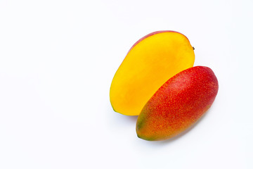 Tropical fruit, Mango  on white background.