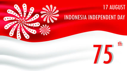 17 August. Indonesia Happy Independence Day, Use for banner, background and Vector