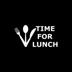 Fototapeta premium Time for lunch icon isolated on dark background