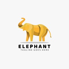 Vector Logo Illustration Lion Gradient Colorful Style.