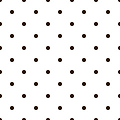 Polka dot seamless pattern. Black dots on white background. Good for design of wrapping paper, wedding invitation and greeting cards