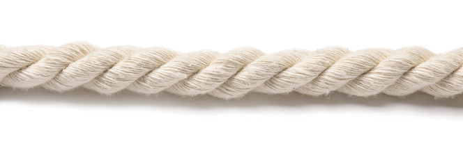Long rope on white background
