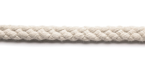 Long rope on white background