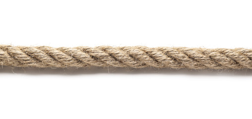 Long rope on white background