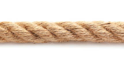 Long rope on white background