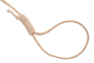 Rope with loop on white background