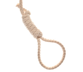 Rope with loop on white background