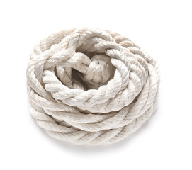 Long rope on white background