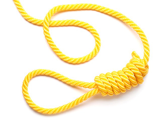 Rope with loop on white background
