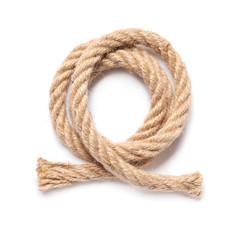 Long rope on white background
