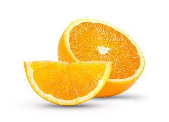 orange slice on white background