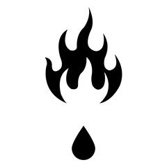 Fire from gasoline icon