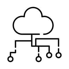 cloud computing line style icon