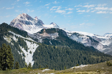 mountain landscape with snow covered mountains