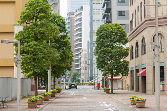 Fototapeta scenery of italian street in tokyo, japan