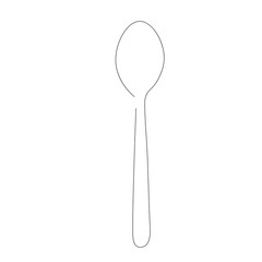 Spoon one line drawing on white background. Vector illustration