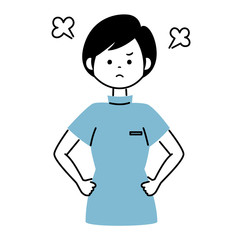 怒る女性看護師