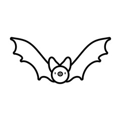 halloween bat flying line style icon