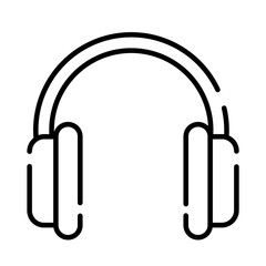 earphone audio device line style icon