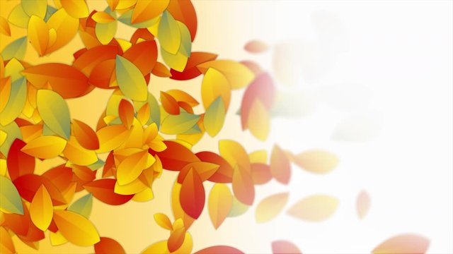 Autumn abstract motion design with colorful leaves