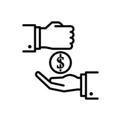 Handover of money icon