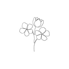 Simple continous line art. Minimalist vector illustration. Great for invitation, greeting card, packages, wrapping, premade logo, business card, stationery, etc. 