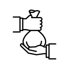 Handover of money icon