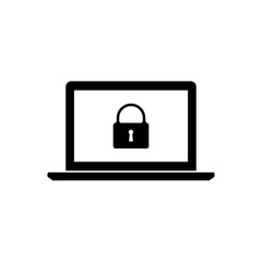 Laptop lock vector icon. EPS 10.
