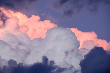 Pink and blue clouds