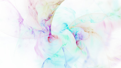 Abstract colorful blue and violet blurred shapes. Fantasy light background. Digital fractal art. 3d rendering.