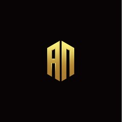 A N modern monogram style initial logo template