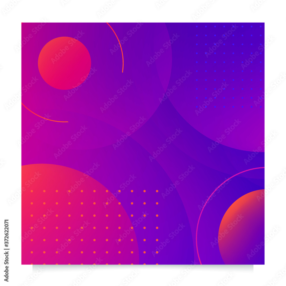 Poster realistic abstract poster with fluid shapes on colorful background