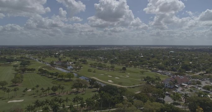 Fort Myers Florida Aerial V6 Panning Aerial Over The Country Club Golf Course And Surrounding Suburbs - DJI Inspire 2, X7, 6k - March 2020